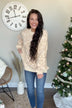 Here To Stay Leopard Knit Sweater- Cream