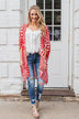 Radiant in Red Short Sleeve Kimono- Ivory