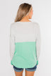 Color Block Thumb Hole Top- Mint