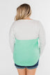 Color Block Thumb Hole Top- Mint