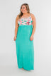 Endless Spring Floral Maxi Dress- Turquoise