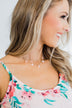 Pretty Little Circle Charm Necklace- Pink