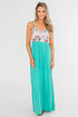 Endless Spring Floral Maxi Dress- Turquoise