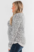 Naturally Fierce Leopard Sweater- Heather Grey