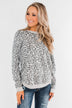 Naturally Fierce Leopard Sweater- Heather Grey
