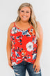 Floral Watercolor Delight -  Deep Red
