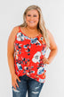 Floral Watercolor Delight -  Deep Red