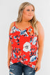 Floral Watercolor Delight -  Deep Red