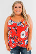 Floral Watercolor Delight -  Deep Red