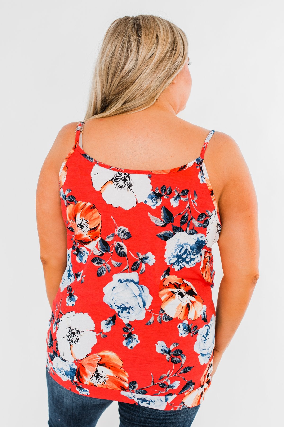 Floral Watercolor Delight -  Deep Red