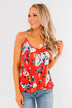 Floral Watercolor Delight -  Deep Red