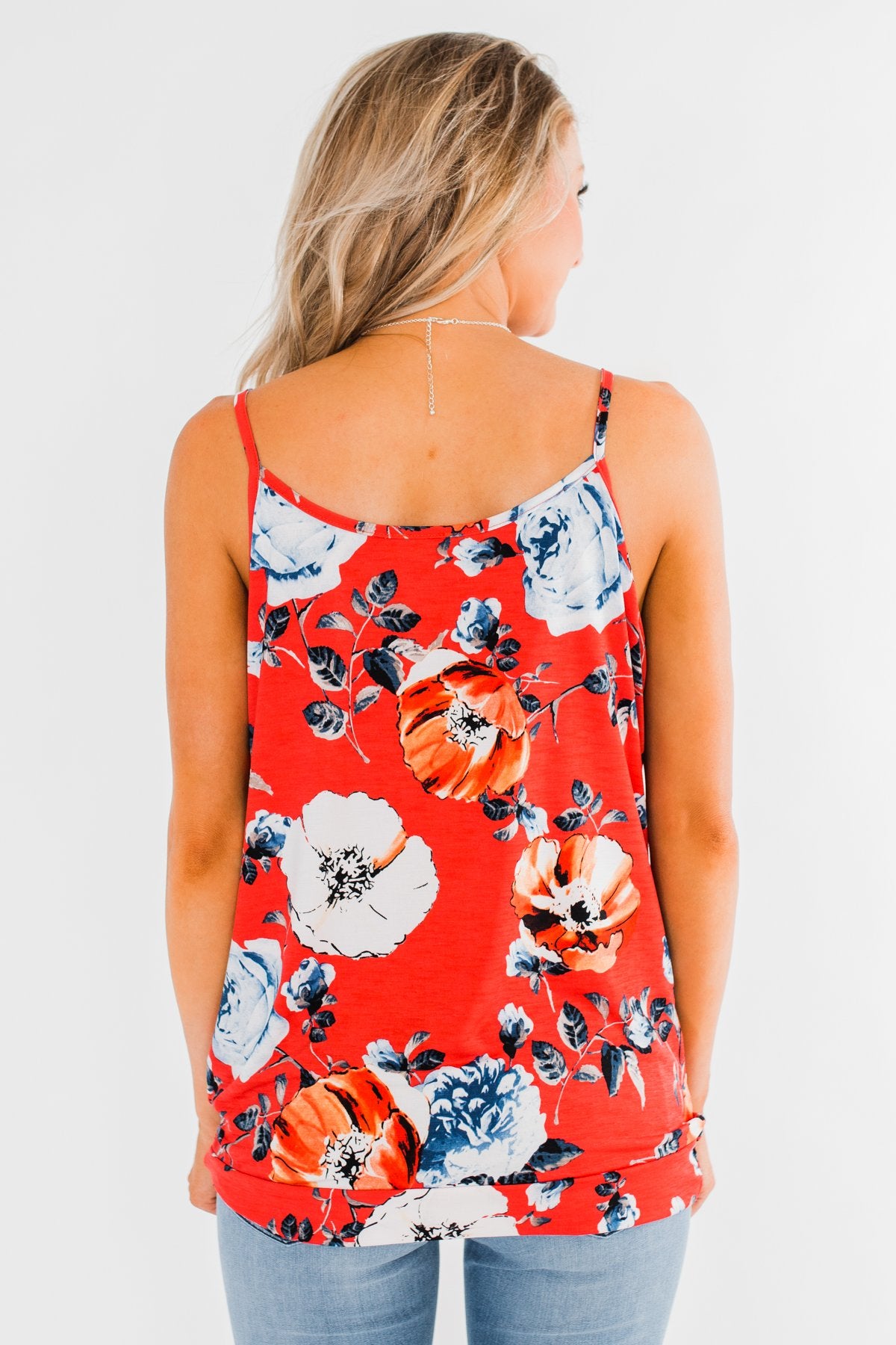 Floral Watercolor Delight -  Deep Red