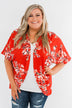 Never Been Better Floral Kimono- Scarlet Red