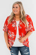 Never Been Better Floral Kimono- Scarlet Red