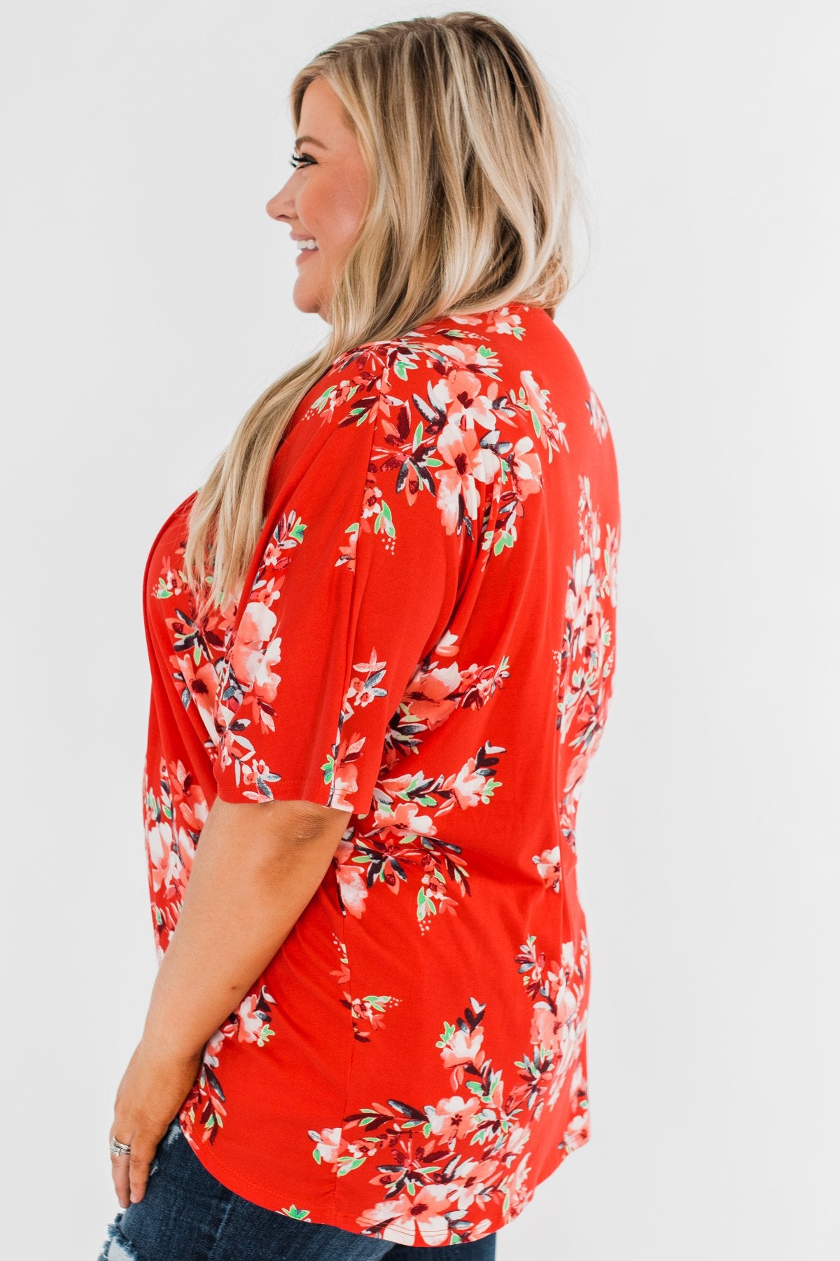 Never Been Better Floral Kimono- Scarlet Red