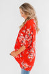 Never Been Better Floral Kimono- Scarlet Red