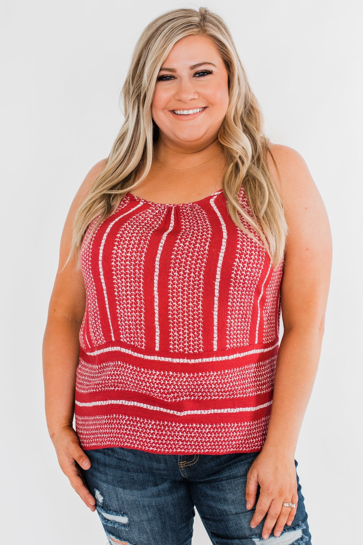 Amazed by Beauty Shift Tank Top- Raspberry Red