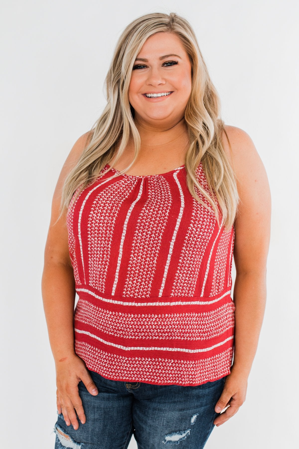 Amazed by Beauty Shift Tank Top- Raspberry Red