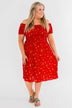 Dancing Through The Flowers Cinched Dress- Red