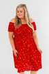 Dancing Through The Flowers Cinched Dress- Red
