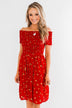Dancing Through The Flowers Cinched Dress- Red