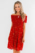 Dancing Through The Flowers Cinched Dress- Red