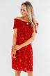 Dancing Through The Flowers Cinched Dress- Red