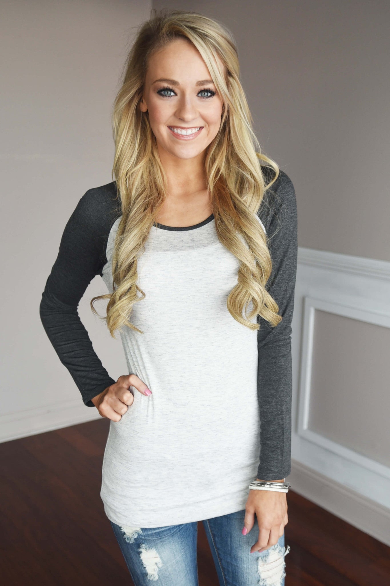 Essential Charcoal Sleeve Top