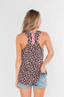 Wild And Free Leopard Tank Top- Mocha & Pink