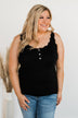 Life Is Too Short Lace Tank Top- Black