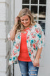 Effortless Beauty Floral Kimono- Ivory