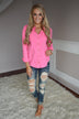 Neon Pink Button Up