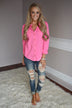 Neon Pink Button Up