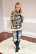 Camo Cowl Neck Top