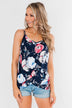 Floral Watercolor Delight -  Pink, Ivory, & Navy