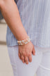 3 Layer Sea Glass Beaded Bracelet Set- Ivory & Blush Tones