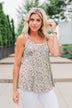 Be My Baby 3 Button Floral Babydoll Tank Top- Sage