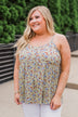 Be My Baby 3 Button Floral Babydoll Tank Top- Sage
