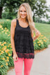 Perfect Moments Lace Tank Top- Black
