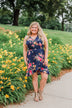 Let Me Love You Floral Wrap Dress- Navy
