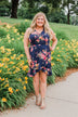 Let Me Love You Floral Wrap Dress- Navy