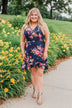 Let Me Love You Floral Wrap Dress- Navy