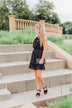 Chasing Happiness Halter Ruffle Dress- Black