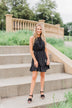 Chasing Happiness Halter Ruffle Dress- Black