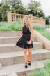 Chasing Happiness Halter Ruffle Dress- Black