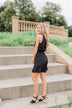 Chasing Happiness Halter Ruffle Dress- Black