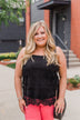 Perfect Moments Lace Tank Top- Black