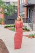 Feels Like Electricity Striped Maxi Dress- Rust