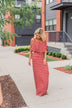 Feels Like Electricity Striped Maxi Dress- Rust