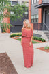 Feels Like Electricity Striped Maxi Dress- Rust